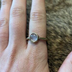 Sterling silver clear quartz/rock crystal ring